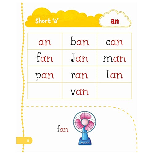 Jolly Kids My First Book of Phonics Words Key to Letter Sound Relationship| Learning the Letter Sounds| Blending| Word Formatting| Sight Words| Phonic Activity Book for Kindergarten Ages 3-7 Years