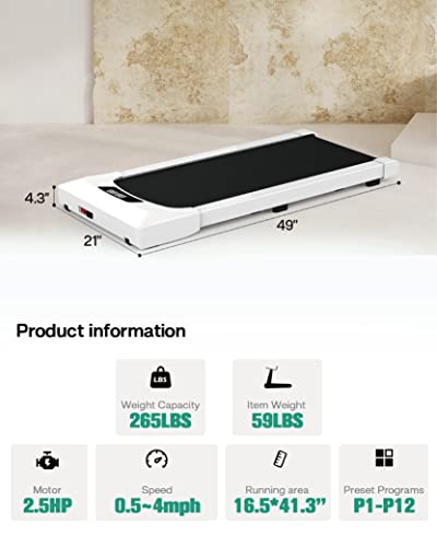 Caminadora eléctrica plegable para casa con inclinación hasta 265 lb miniatura 3