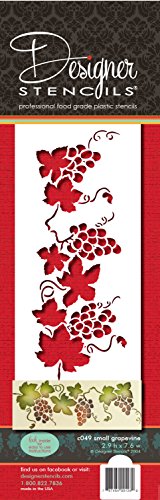 Designer Stencils C049 Small Grapevine Cake Stencil, Beige/Semi-Transparent, 3 X 7.6 #TOP28