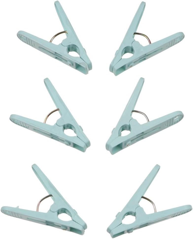 30Pcs Plastic Clothes Pins, Clothespins Clothing Clips Pegs with Storage Basket Multifunction Windproof Clothes Hanger Clips for Underwear Socks Indoor Outdoor