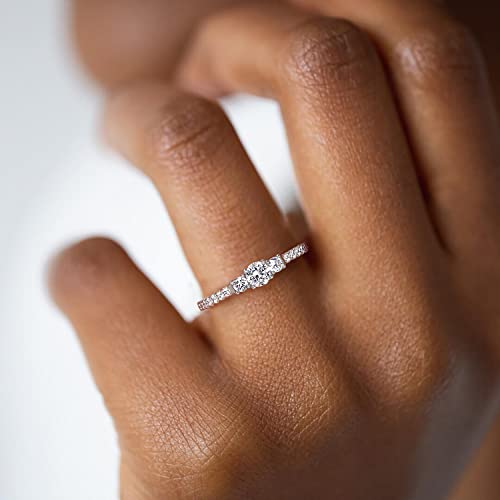 SHINYSO Wedding Band for Women Cubic Zirconia CZ Engagement Ring Anniversary and Promise Eternity Gold/Silver Ring Size 4-104