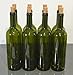 Lot de 32 bouteilles de vin vides en verre vert olive, avec bouchons, contenance de 750 ml