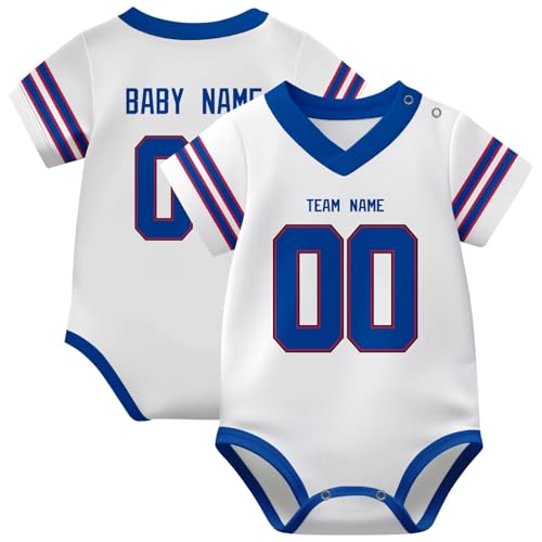 Image of KREDE Baby Clothes Unisex Bodysuit Jersey Style Custom Name Number for Baby Boys