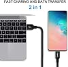 Cable etguuds USB a USB C 3 pies, paquete de 2 cables USB A a USB C tipo C | Carga rápida para Samsung Galaxy A17 A16 A15 A26 A36 A56, S26 S25 S24 S23 S22 S21 S20 S10, para iPhone 17 16 15, Moto, negro 7