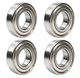 Rowglow 4 Pezzi 6205zz 6205z Cuscinetto A Sfere 25x52x15mm, Cuscinetti A Gola Profonda 6205-2z 6205 Zz Doppia Guarnizione Metallica Cromata Acciaio Per Macchine E Utensili(6205zz 4pcs)