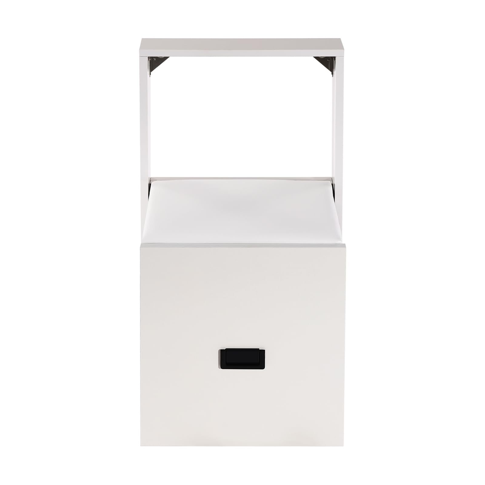 Krzesło składane ścienne, 35,5 x 36,5 cm, składane siedzisko, ściana krzesło składane, obciążenie całkowite 150 kg, montowany na ścianie, składany taboret na buty (czysta biel)