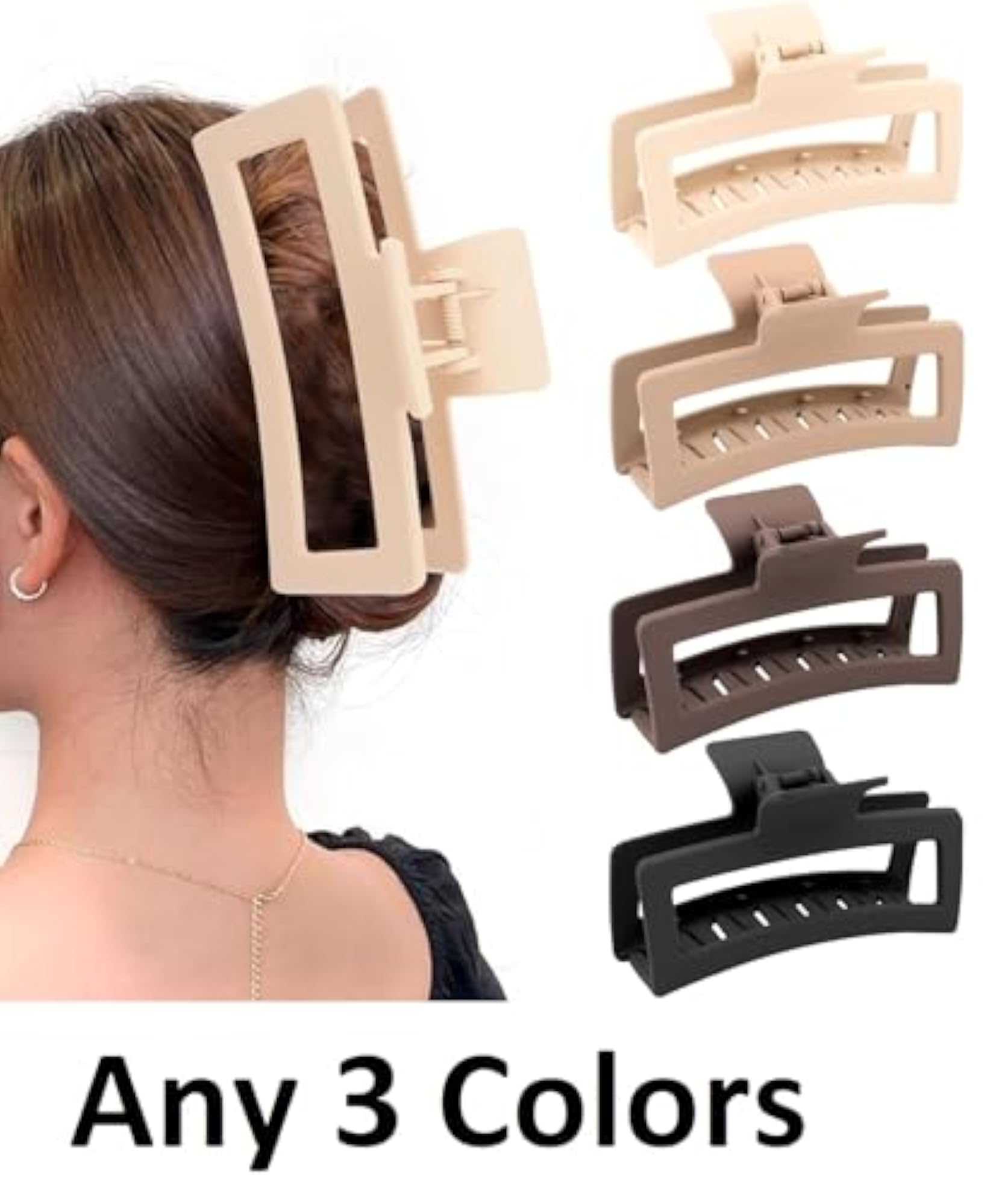 Extra Large Matte Hair Claw Clip in Multi Color