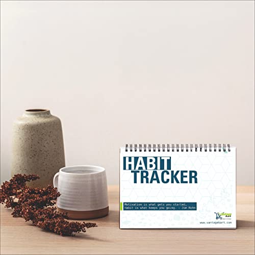 Image of Vantagekart Habit Tracker Daily, Weekly and Monthly Planner (undated), Fits Perfectly at Office Desk, New year planner corporate gift, Track progress and reach your goals