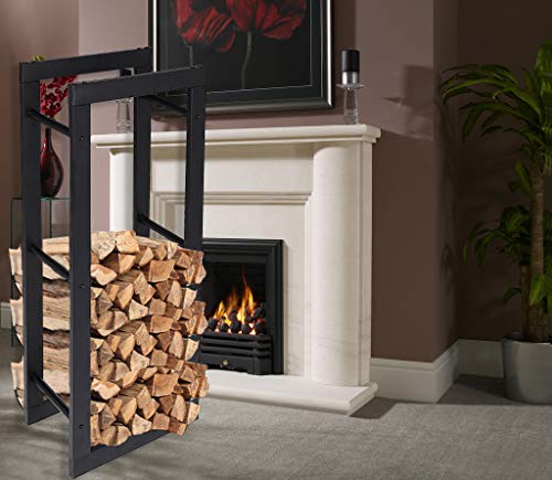 Loywe Kaminholzregal 40X25X100cm Kaminholzhalter Brennholzregal Feuerholzregal Kaminholzständer Brennholz Holzhalter aus Metall in Schwarz-9