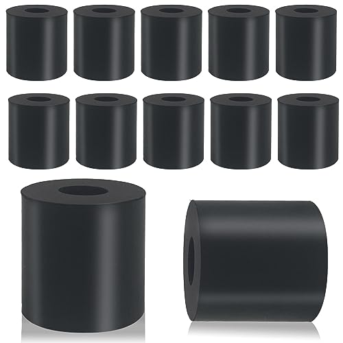 12 PCS Multi Purpose Rubber Spacer 3/4 Inch OD x 1/4 Inch ID x 3/4 Inch Thickness, Rubber Bushing Anti Vibration Spacer Thick Rubbers Washers for Home and Car