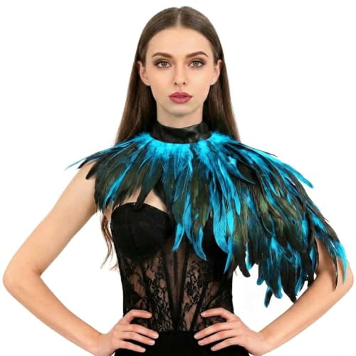 Feather Cape Shawl for Women Halloween Costume Siren