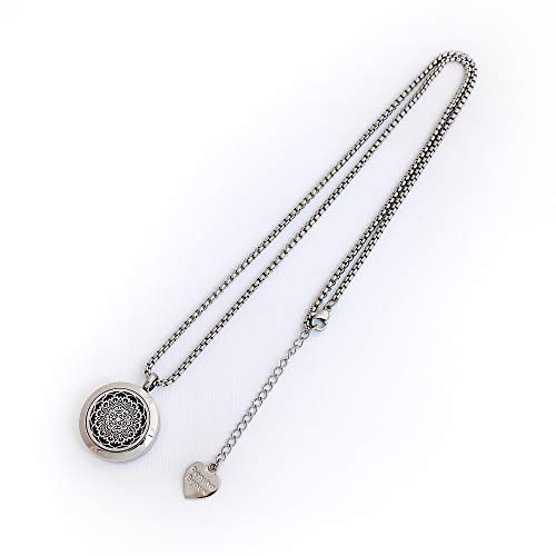 Difusor Pessoal em Aço Inox Colar Aromaterapia Pingente Mandala