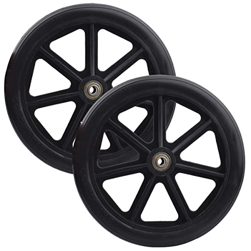 Samoey 2Pcs 8" X 1" Front Wheelchair Wheel, 5/16" (8 Mm) Bearing Solid Replacement Wheels For Wheelchairs, Rollators, Walkers (8 Inch) #TOP5
