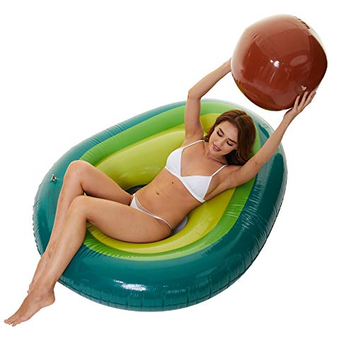 Zoostliss Inflatable Avocado Pool Float - Floatie With Ball Water Fun Large Blow Up Summer Beach Swimming Raft Kids Adults #TOP15