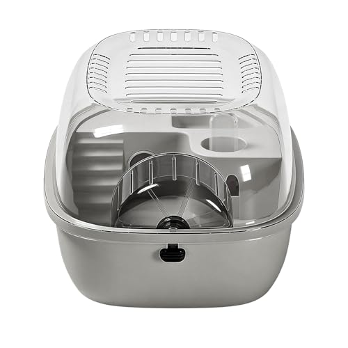 Hamster Cage | Portable Convenient Clear Quiet Enclosure | Dwarf Hamster House Mouse Cage | for Dorm Office Bedroom Living Room Balcony Apartment