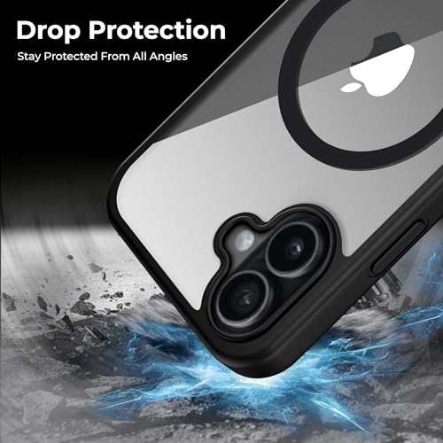 Image of A rtistque Clear Back Cover Case for iPhone 17 | Mag-Safe| Acrylic | Shockproof TPU Protective Design | iPhone 17 Back Cover Transparent - Black Bumper