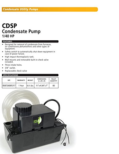 Eco-Flo Products Cdsp Condensate Utility Pump; Cdsp- 20 #TOP1