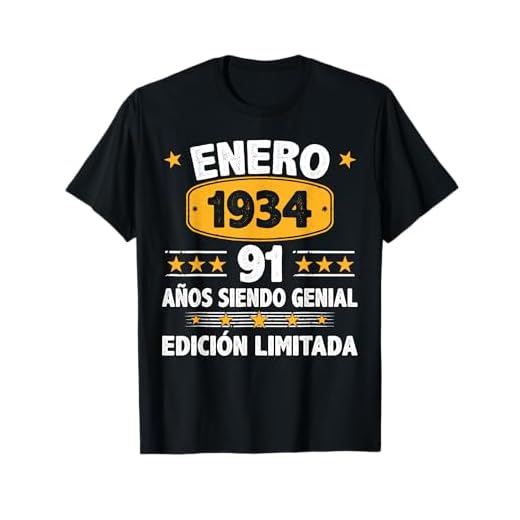 Enero 1934 91 Años Hombre Cumpleaños Regalo Enero 1934 Camiseta