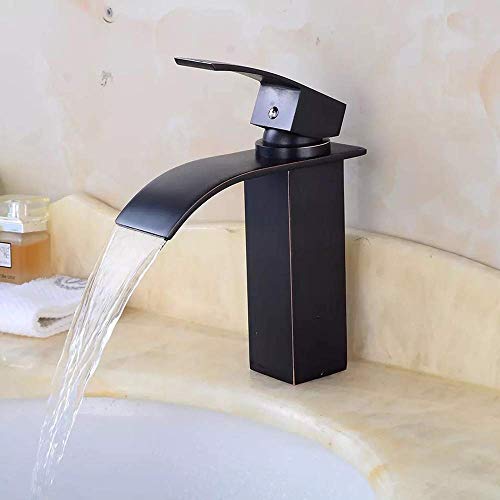 Lavabo da bagno a cascata antica nera europea e lavabo sottopiano freddo in acciaio inossidabile elegante