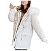 Produktbild Winterparka Damen GefüTtert Dicke Warme Daunen Winterjacke mit Faux-Fellkapuze,Kanpola Oversize Wattierte Jacke Lose Kurzmantel Trenchcoat Lang Pufferjacke Outwear