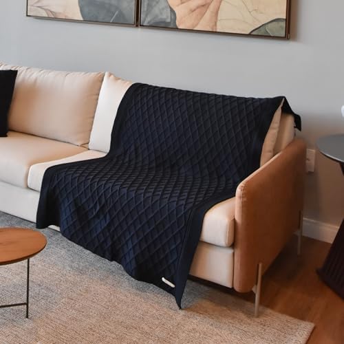 Manta Decorativa Para Sofá Poltrona Cama Queen Tricô 100% Algodão...