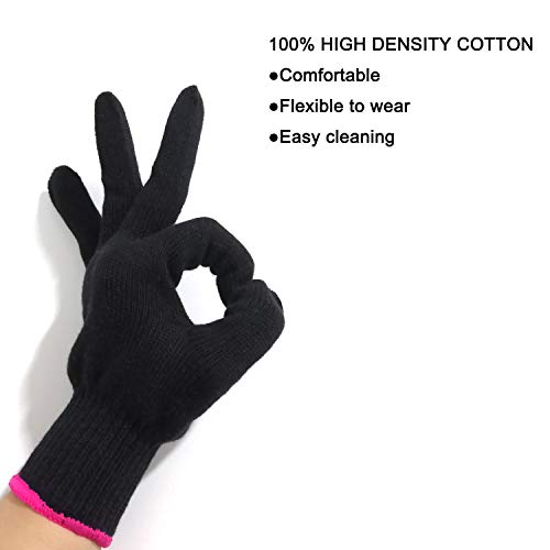 Lessmon Professional Heat Resistant Glove For Hair Styling Heat Blocking For Curling, Flat Iron And Curling Wand Suitable For Left And Right Hands, 1 Piece, Pink Edge #TOP3