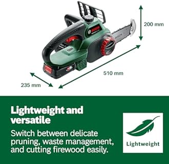 Bosch Cordless Chainsaw UniversalChain 18 (battery 2.5 Ah, charger, SDS system, blade length: 200 mm, 18 Volt System, in carton packaging)