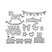 Produktbild Mothcattl Stanzschablonen, Pferd, Banner, Junge Baby Zug Metall Stanzformen Kartenherstellung Prägeschablone DIY Scrapbook Album Papier Karten Handwerk Dekor