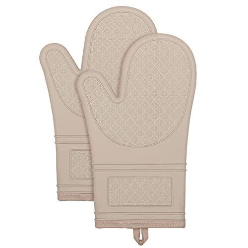 Yutat® Ofenhandschuhe 2er Set - Topfhandschuhe Hitzebeständig bis 300°C, Anti-Rutsch, LFGB-Zertifizierte Ofenhandschuhe Silikon, Perfekt für die Küche, zum Grillen, Kochen...