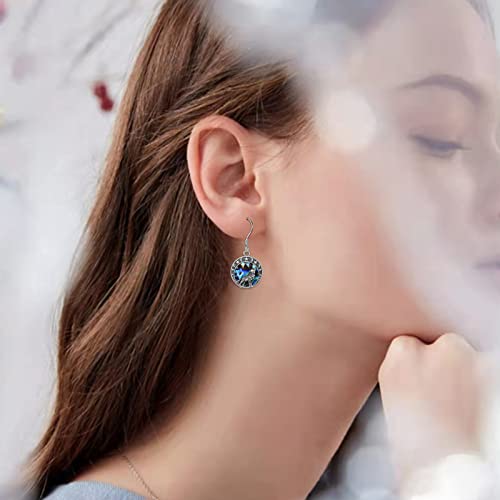 Wolf Earrings Gifts for Women Sterling Silver Wolf Moon Star Drop Dangle Earrings Jewelry Christmas Gifts For Women2