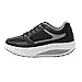 JOMIX Scarpe Basculanti Donna Scarpe Dimagranti Fitness Camminata Passeggio Ginnastica Chiusura a Lacci SD1618 (03 Nero, 38)