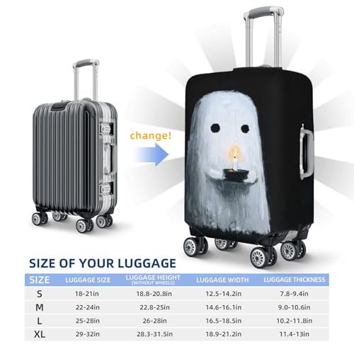 Ghost Holding A Candle Minimalistic Elastic Travel Luggage Covers Dustproof Scratch-Resistant Suitcase Protector Fit 22-24 Inch4