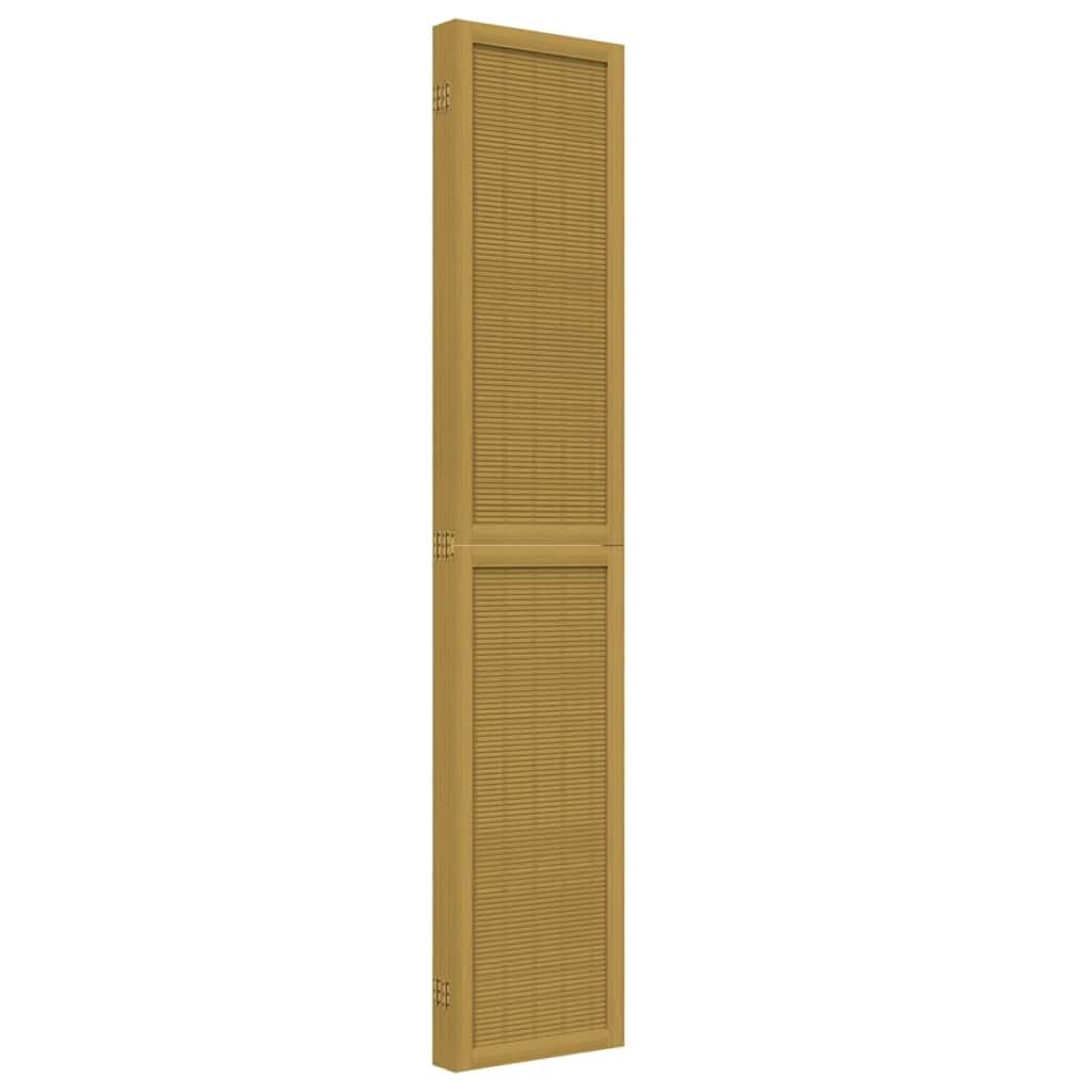 5-częściowy parawan z brązowego bambusa z ramą z litego drewna paulownia, 175-180 x 200 cm, składany i wolnostojący, ochrona przed wzrokiem do salonu, sypialni, biura, prywatności
