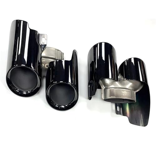 Tuyau d'Échappement Noir Remplacement Embout pour Panamera Anti Corrosion 2Pcs
