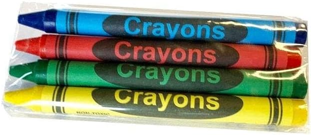 Double-Sided No-Roll Hexagonal Shape Cello Crayons - 500 Sets of 2-Packs in Cello (1,000 Bulk Crayons) Pre-Wrapped for Restaurants, Parties, Classrooms, and Events