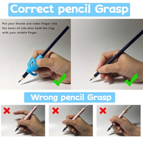 COYUN 5 Pcs Schreibhilfe Für Stift Kinder, Stiftehalter Kinder Hilfe,Silikon Stifthalter Kinders Hilfe,Ergonomische Bleistiftgriffe, Stifthaltung Hilfsmittel Für Kinders Korrektur Des Stiftgriffs