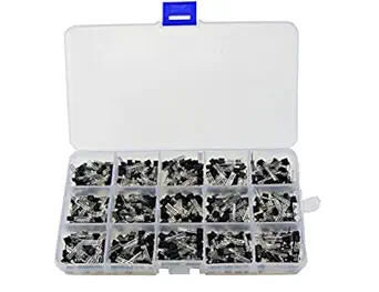 REES52 600PCS 15Values 40-160V 50-600mA NPN PNP Power Transistor Assortment Assorted Kit 2N2222-S9018 Triode + Plastic Box