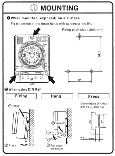 Interruptor horario TB388 mecánico para programar iluminación exterior y riego diario 6