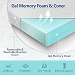 3 Matelas de mémoire de gel de pouce Topper Twin XL Taille pour la douleur au dos, matelas de refroidissement Topper lit avec housse de bambou amovible et lavable, CertiPUR-US & Certificat Oeko-Tex – blanc