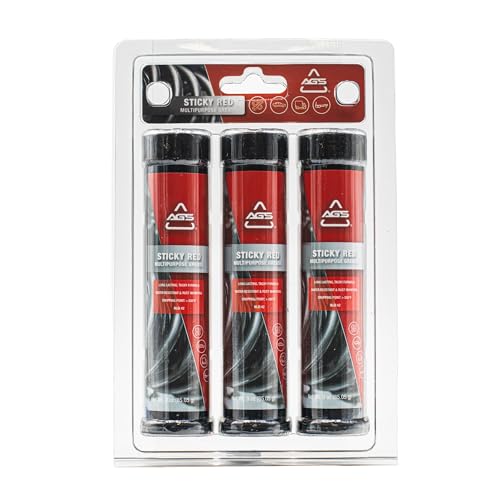 AGS Sticky Red Multipurpose Grease Lithium Complex 3 oz Tubes Water Resistant Extreme Pressure 3 Pack