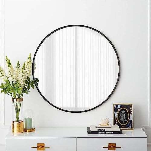 Youyijia Round Mirror 50cm Circle Hanging Wall Mirror - Home Decorative Wall Mounted Vanity Mirror for Bathroom/Living Room