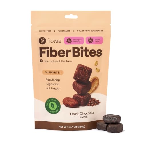 Fiome Fiber Bites - 5g Daily Fiber Supplement - Supports Regularity Digestion and Gut Health - All Natural Ingredients 30 Servings Dark Chocolate Flavor