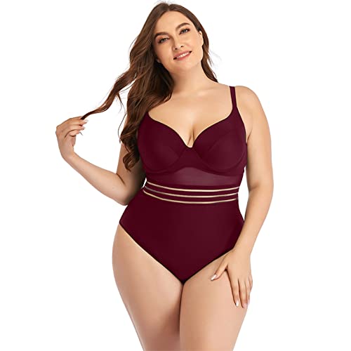 Maillots de bain surdimensionnés pour femmes à bretelles réglables et push up
