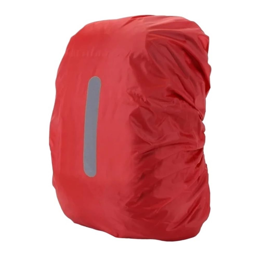 Housse de pluie imperméable ultra légère haute visibilité avec bande réfléchissante anti-poussière pour randonnée, camping, cyclisme, voyage (XXL rouge)