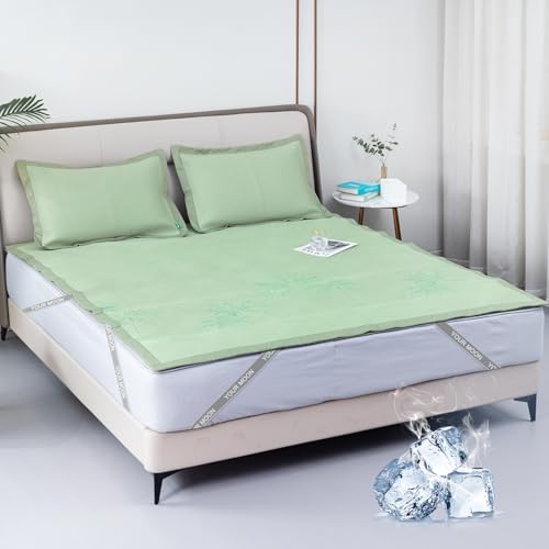 YOUR MOON Twin Size Cooling Mattress Pad for Hot Sleepers - Soft Breathable Noiseless Bed Pad Cover Mattress Cover, 8"-16" Deep Pocket - Enhanced Cooling Technology for Restful Sleep, Light