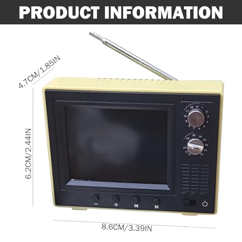 Mini jouet TV rechargeable USB à écran LCD et antenne rotative 1:12