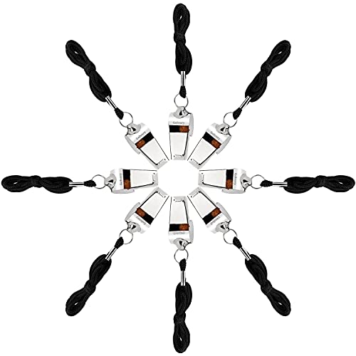 Golvery Metal Referee, Coach Whistle - Stainless Steel - Extra Loud Whistle With Lanyard For School Sports, Soccer, Football, Basketball And Lifeguard Protection Etc (Silver-2Pcs) #TOP5