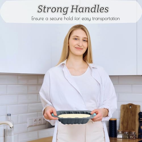 Chicrinum Silicone Bread Loaf Pan with Braided Design, Non-Stick Food Grade Silicone Baking Mold, Meatloaf Pan with Metal Reinforced Frame More Strength
