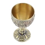 IMIKEYA Copa de Licor Retro Metálica con Artístico Compacto y Base Plana Estable para Fiestas Bodas y Regalos Originales de Aniversario