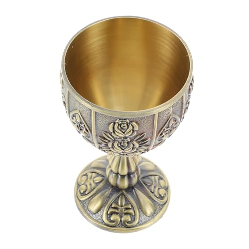 IMIKEYA Copa de Licor Retro Metálica con Artístico Compacto y Base Plana Estable para Fiestas Bodas y Regalos Originales de Aniversario